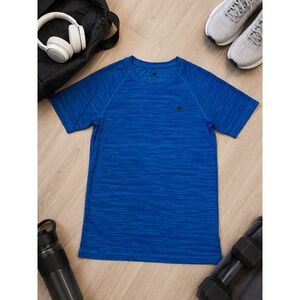 New Balance Boys Blue Space Dye Raglan Short Sleeve Activewear Tee Size L 14/16